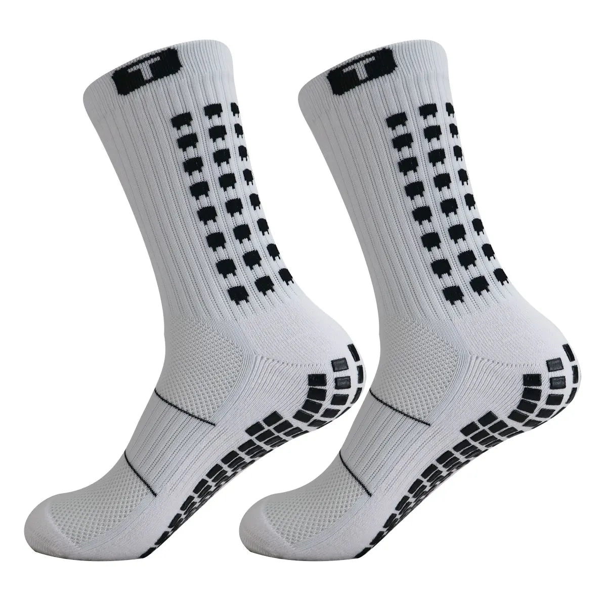 5 pairs of anti slip and shock-absorbing football socks, breathable, moisture wicking, wear-resistant, ankle protection