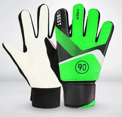 1 Pair Children Anti-Slip Glove Goalkeeper Gloves Finger Protection Goal Thickened Latex Football Gloves