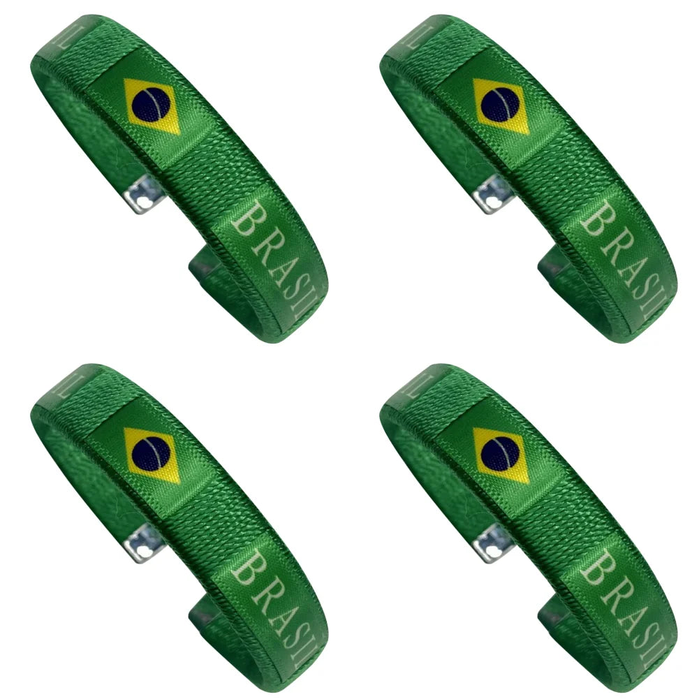 Country Flag Wristband Souvenir Diameter 65mm Sport Friendship Bracelet National Flag Style Bracelet for Football Match Cheering