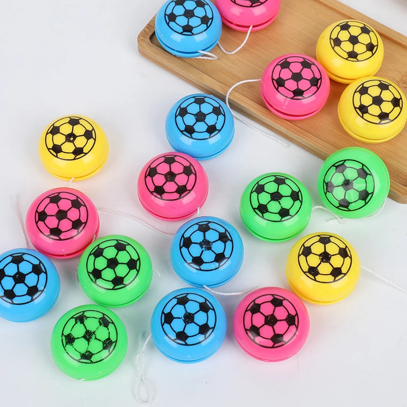 12/24pcs Mini Football Yoyo Balls Toy Kids Sports Theme Soccer Birthday Party Favors Goodie Pinata Filler Boy Girl School Gifts