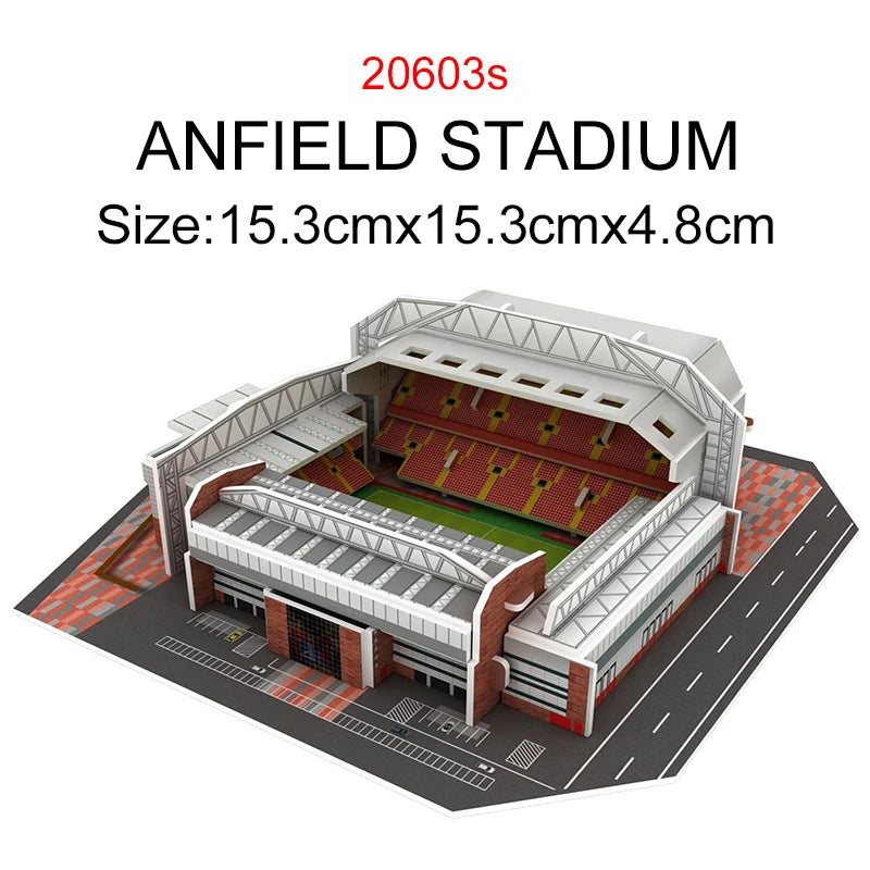 1Set Football Field Paper Puzzle Famous Stadiums Mini 3D Model Puzzle Home Decoration Assembly Football Fan Gifts Boys Girls ZYF