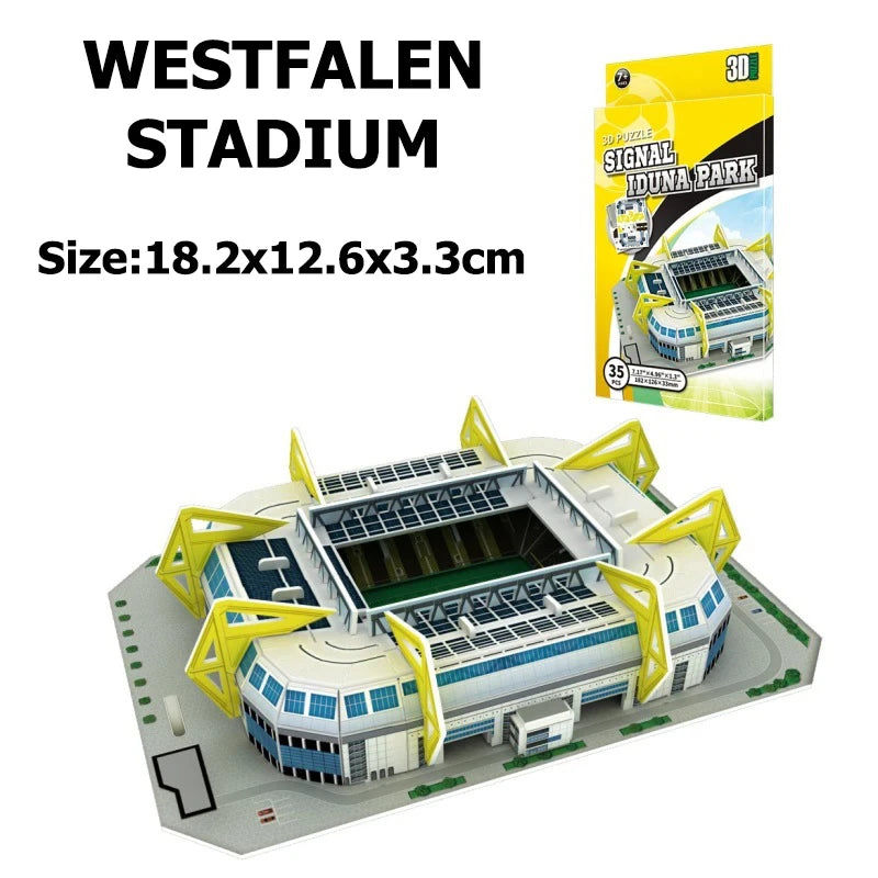 Miniature Football Field 3D DIY Model Assembly World Famous Stadiums Models Football Game Peripheral Toys Fans Toys Gifts TMZ