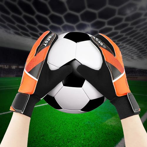 1 Pair Children Anti-Slip Glove Goalkeeper Gloves Finger Protection Goal Thickened Latex Football Gloves