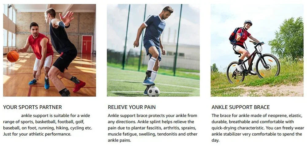 Ankle Brace for Sprained Ankle Support with Side Stabilizers for Men Women Ankle Splint Stabilizer Recovery Tendonitis