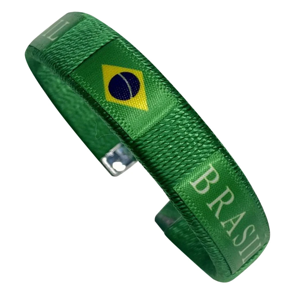 Country Flag Wristband Souvenir Diameter 65mm Sport Friendship Bracelet National Flag Style Bracelet for Football Match Cheering