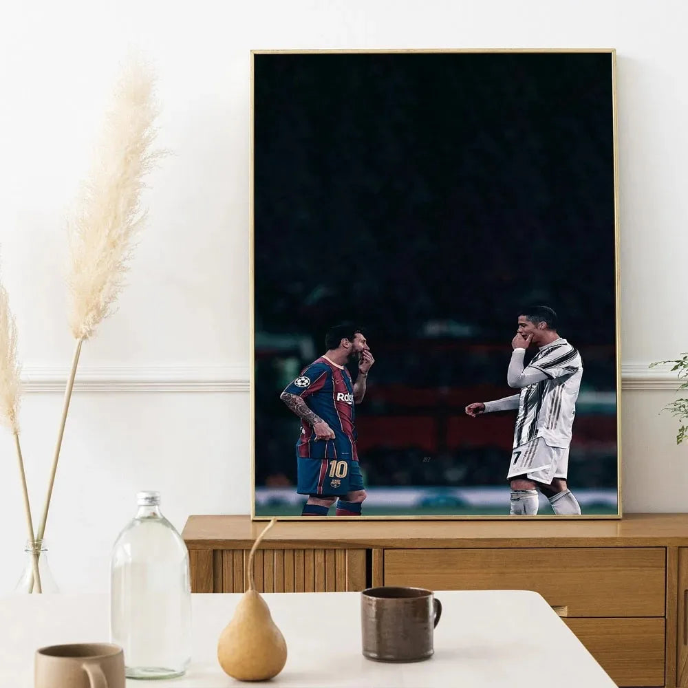 Football Star Messi Ronaldo Poster Wall Art Decoration Painting Without Frame Room Home Decor Soccer Club Fans Collection Gifts