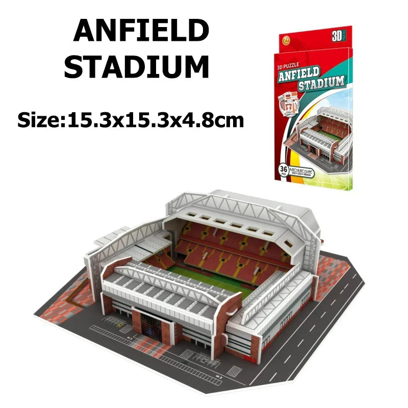 Miniature Football Field 3D DIY Model Assembly World Famous Stadiums Models Football Game Peripheral Toys Fans Toys Gifts TMZ