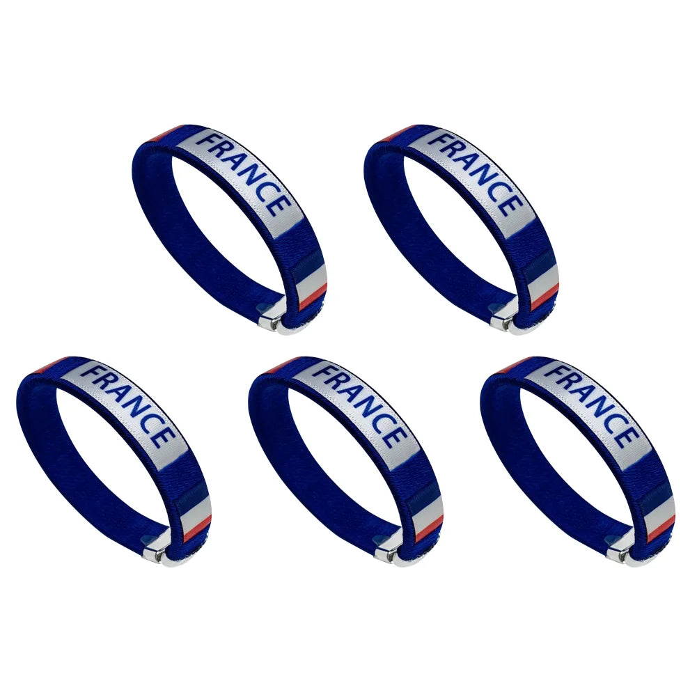 Country Flag Wristband Souvenir Diameter 65mm Sport Friendship Bracelet National Flag Style Bracelet for Football Match Cheering