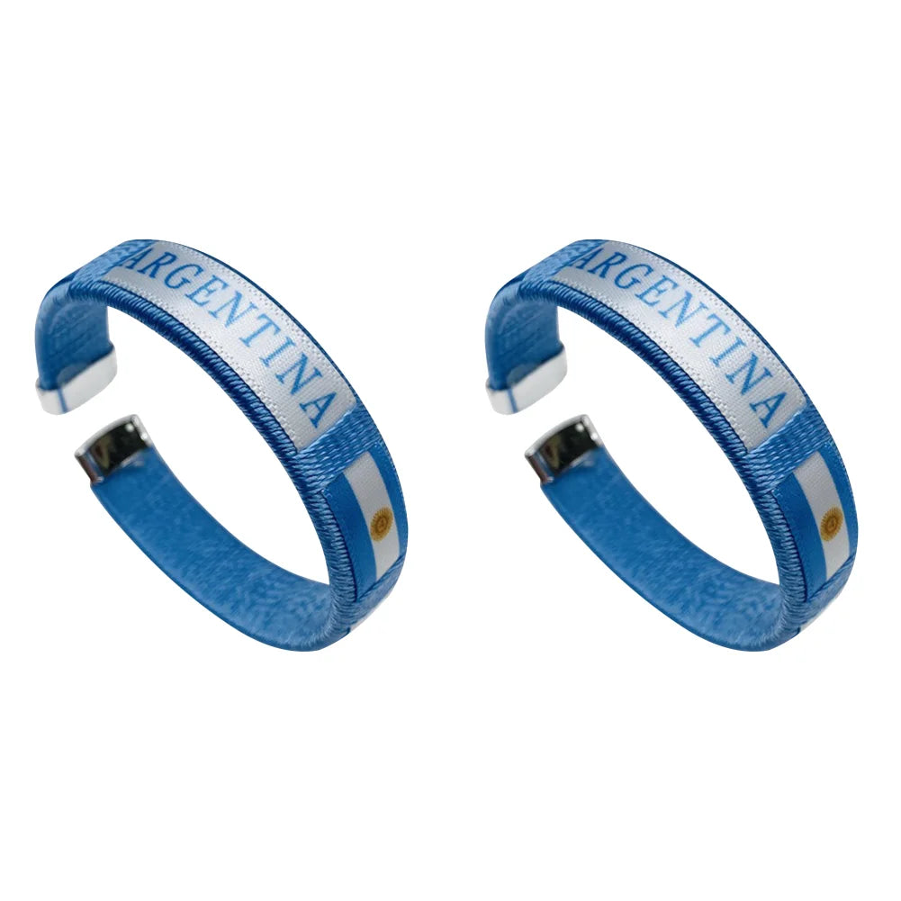 Country Flag Wristband Souvenir Diameter 65mm Sport Friendship Bracelet National Flag Style Bracelet for Football Match Cheering