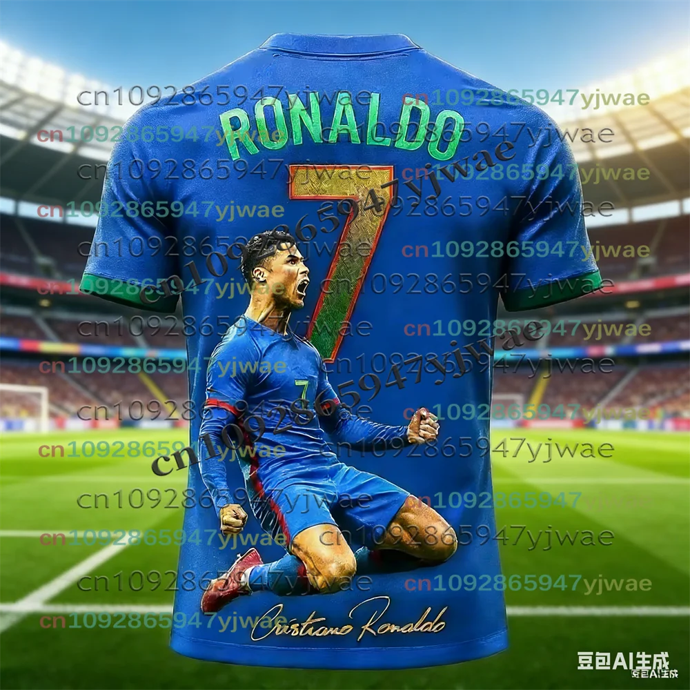 26 New Football Jersey 3D Printed NO.7 Ronaldo Boys Girls Training Women's Sports Breathable Short Sleeve Kids/Men's T-shirt Top