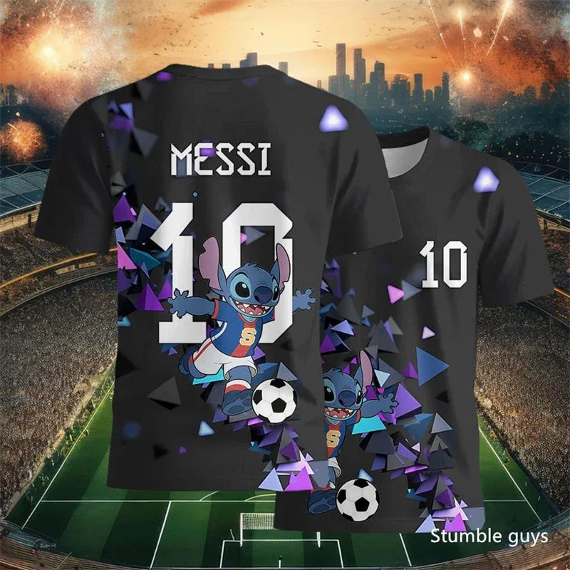 Summer Men Teen Brand Football T-Shirt Ronaldo Print Short Sleeve Jersey Tee