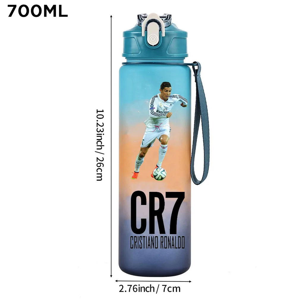 Cristiano Ronaldo Sports Water Bottle Shaker Outdoor Travel Portable Leakproof Drinkware Plastic Drink Bottle BPA Free Gym  gift