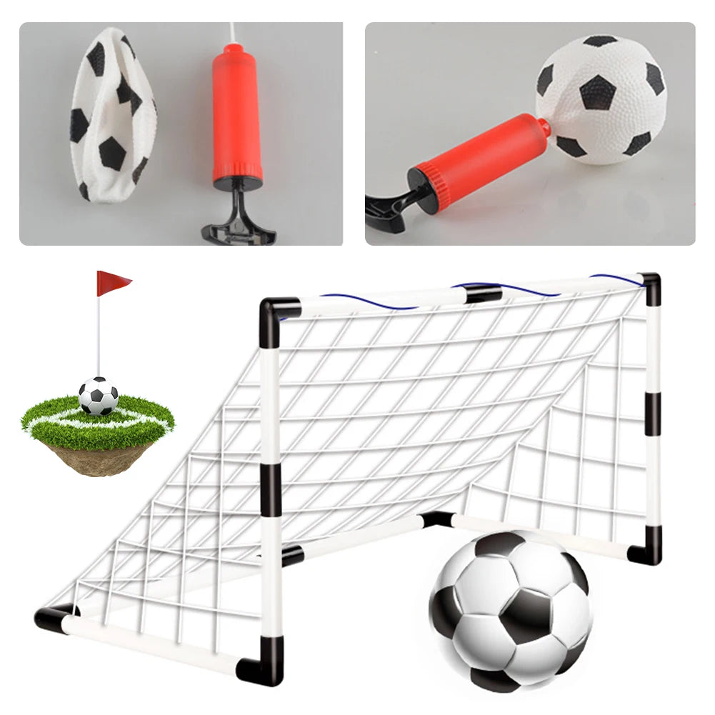 Mini Football Goal with Pump & Ball Folding Soccer Goal Weather Resistant Foldable Football Goal Post Football Sport Accessories