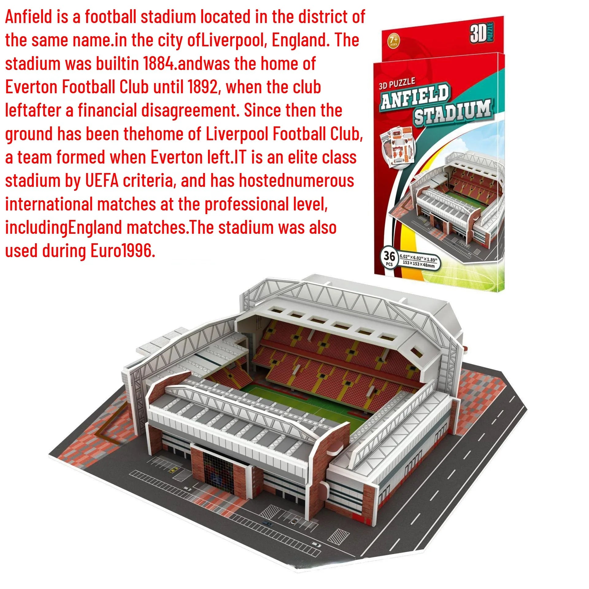 3D paper stadium puzzle model for passionate  football fans to fight with your home team