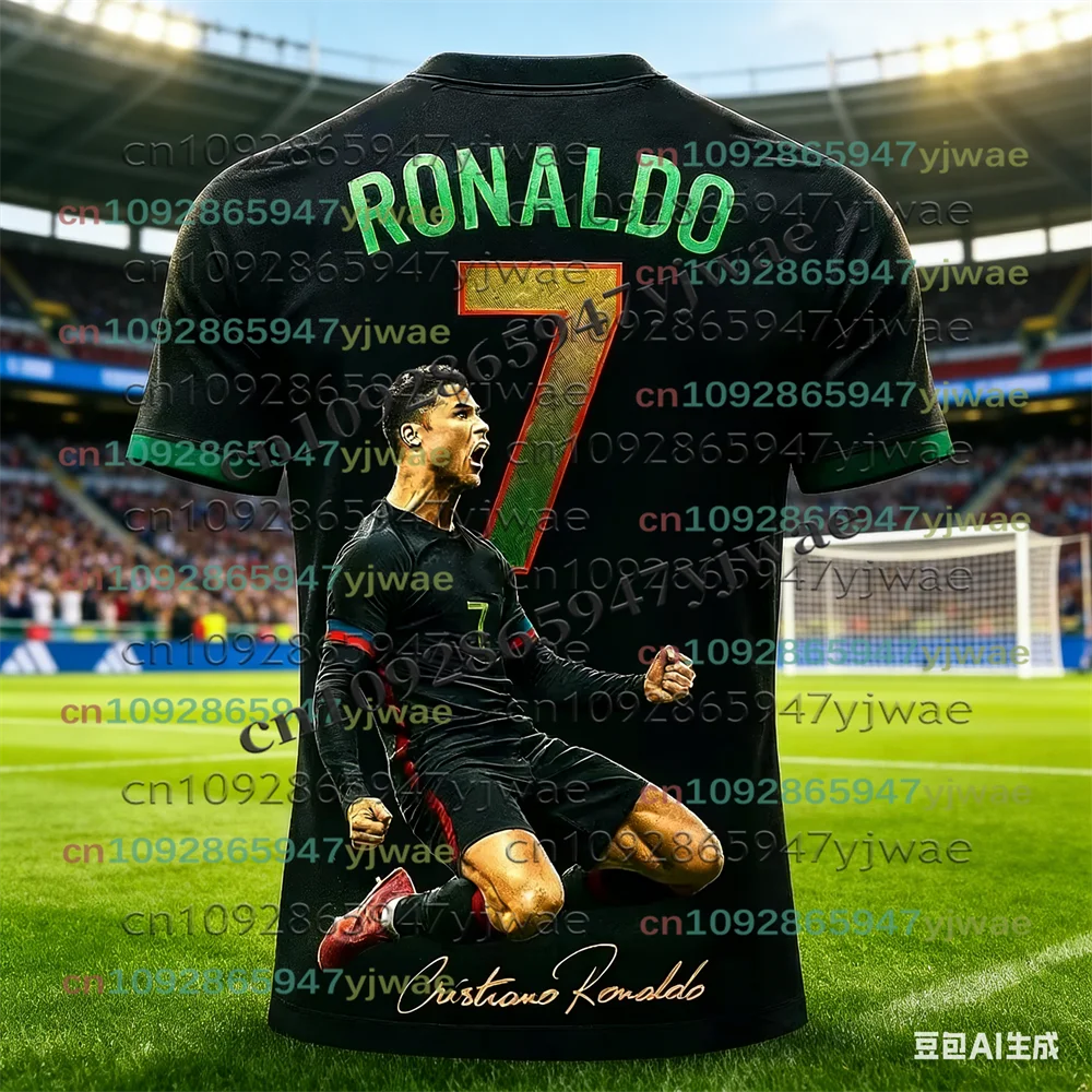 26 New Football Jersey 3D Printed NO.7 Ronaldo Boys Girls Training Women's Sports Breathable Short Sleeve Kids/Men's T-shirt Top