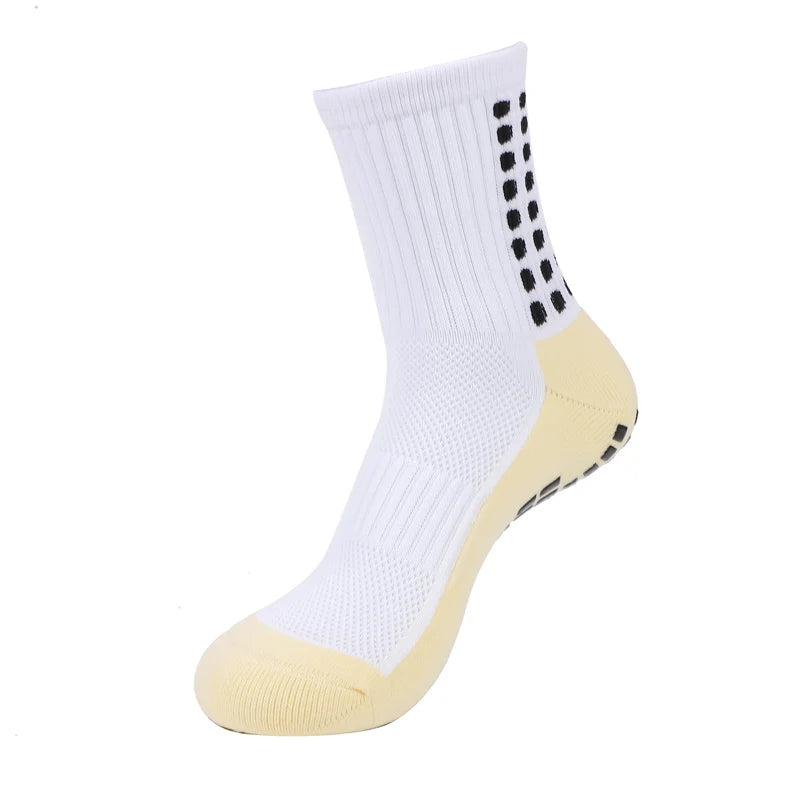 3 Pairs Knee Pads Calf Sleeves+3 Pairs Football Socks Men Women Outdoor Sports Socks Non-slip Silicone Bottom Soccer Socks