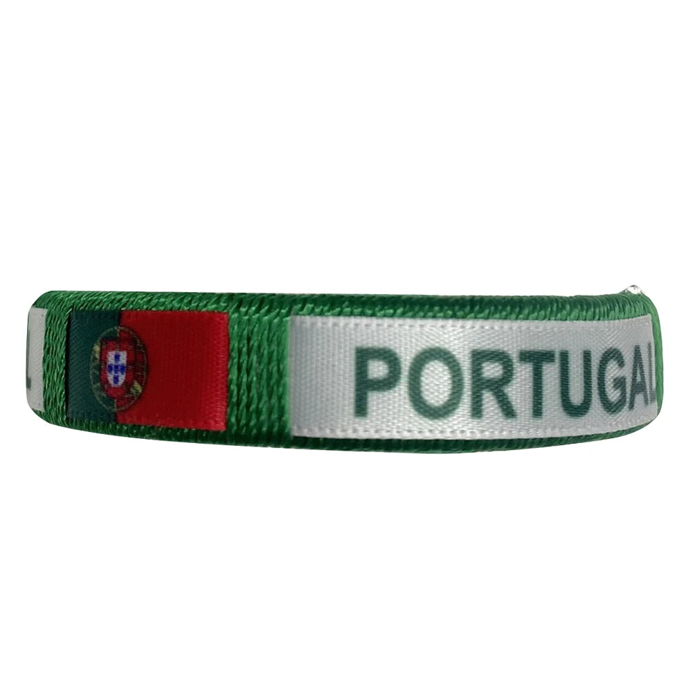 Country Flag Wristband Souvenir Diameter 65mm Sport Friendship Bracelet National Flag Style Bracelet for Football Match Cheering