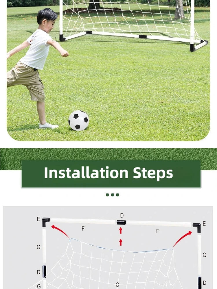 New Football Goal Sports Toy Foldable Children's Football Gate with Pump & Ball Portable Soccer Goal Outdoor Football Training