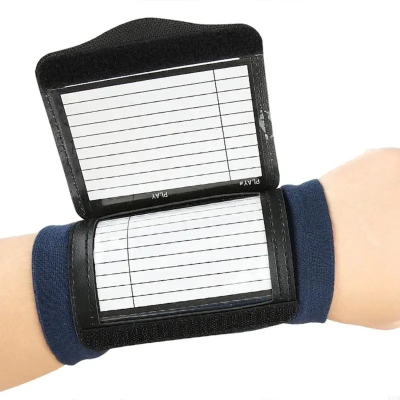 E21D Adjustable Football Wristbands Quarterback Playbook Wristband with 2 Window for Teen Adult Tackle Touch Flag Football