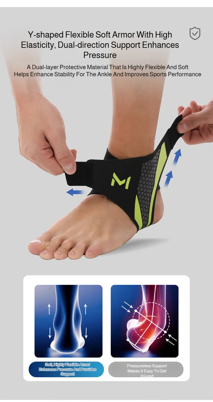 Ankle Brace for Men &amp; Women Football Running Anti-Sprain Compression Support Sports Ankle Guard Protector Warm
