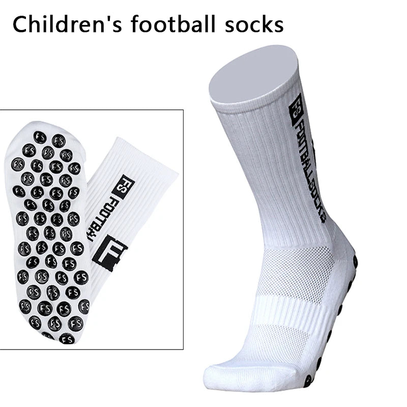 5 Pairs 34-39 New Kids and Teenagers Sports Breathable Football Socks Square Silicone Slip Firm Handle Football Soc