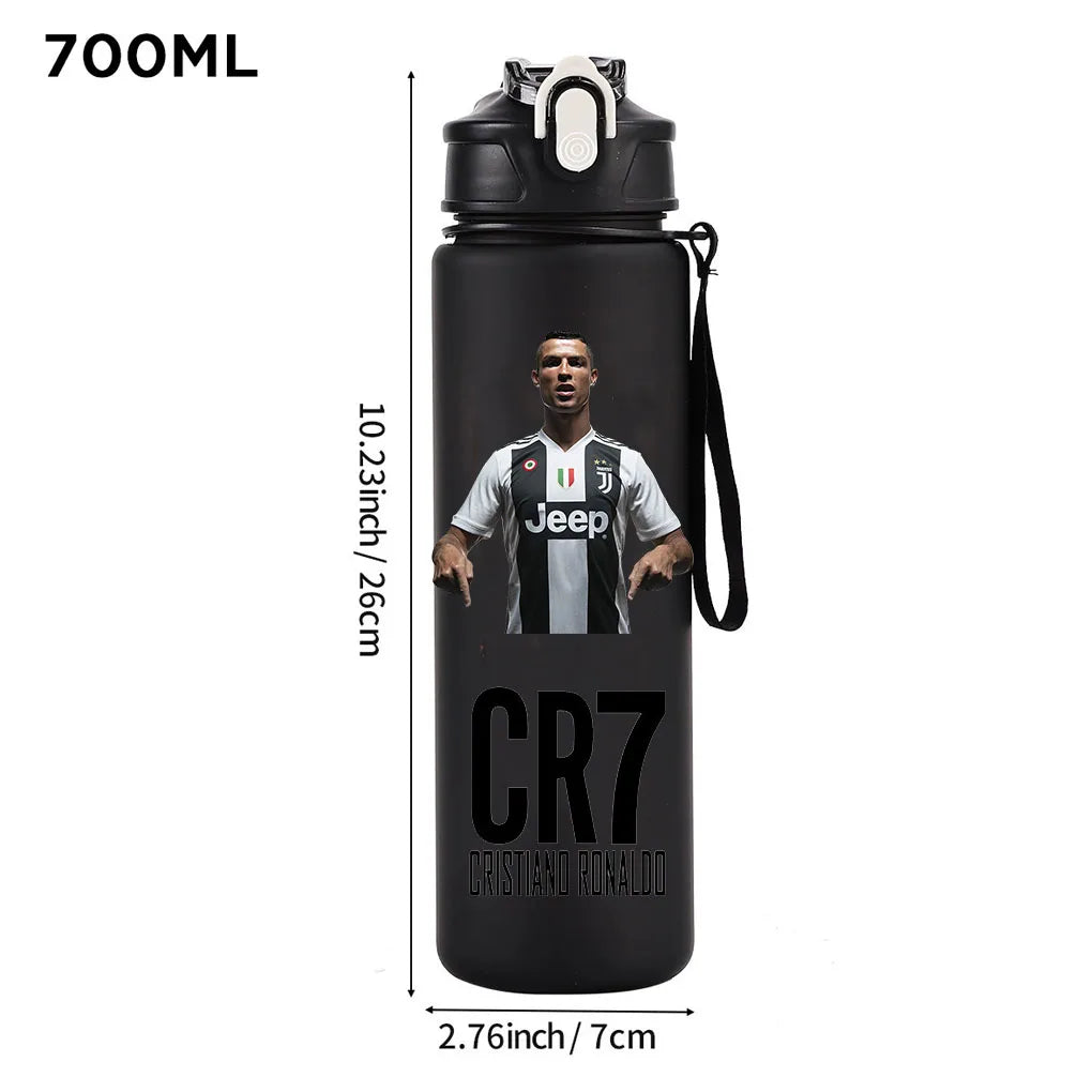 Cristiano Ronaldo Sports Water Bottle Shaker Outdoor Travel Portable Leakproof Drinkware Plastic Drink Bottle BPA Free Gym  gift