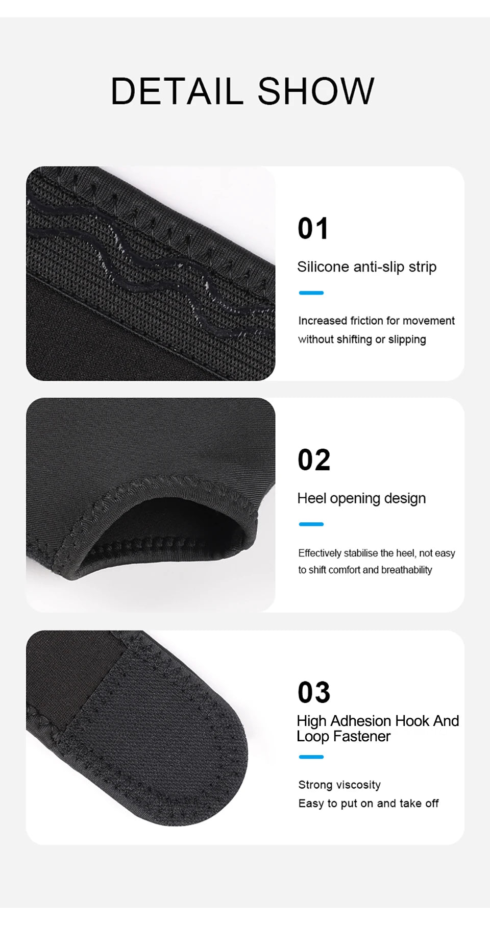 1Pcs Ankle support Comfortable Breathable Sports Compression Wraparound Ankle Protection Silicone Anti-slip Soccer Basketball