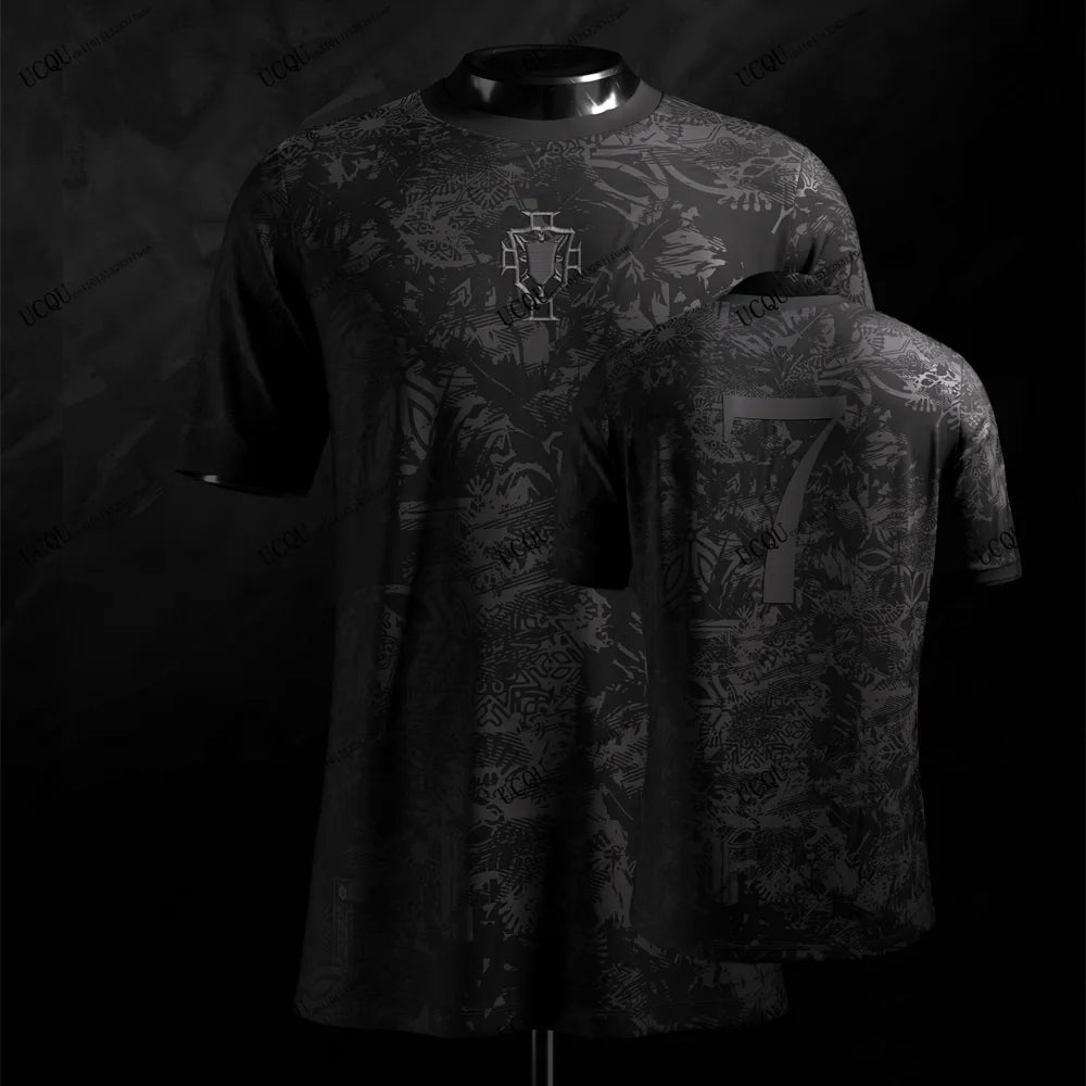 CR7 Ronaldo #7 Black Special Edition Kit 2026 Brand New Siu Football T-Shirt Classic Moments 3D Printed Jersey Adult KIDS Unisex