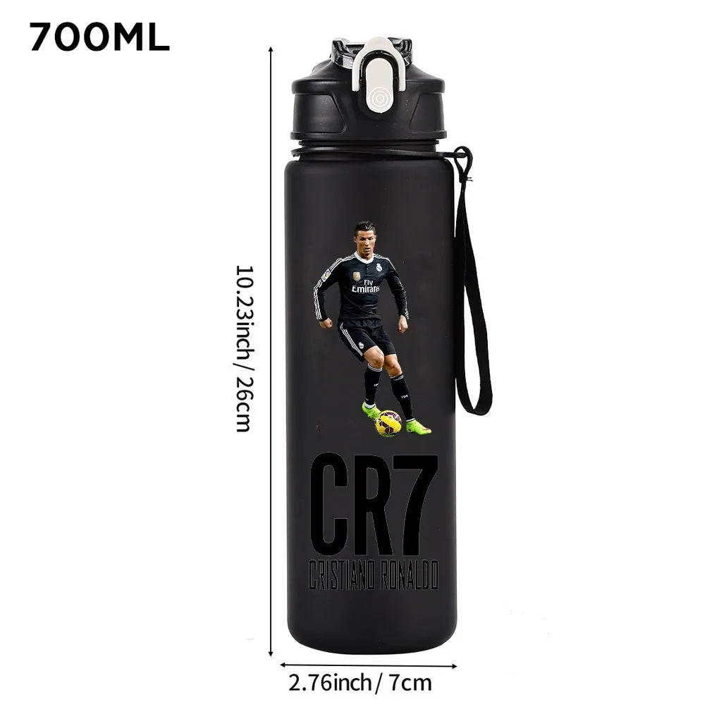 Cristiano Ronaldo Sports Water Bottle Shaker Outdoor Travel Portable Leakproof Drinkware Plastic Drink Bottle BPA Free Gym  gift