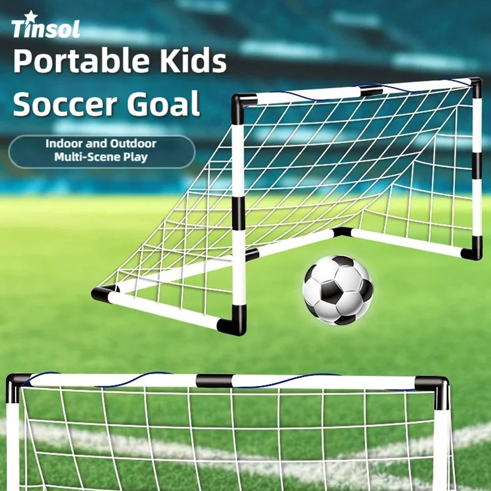 New Football Goal Sports Toy Foldable Children's Football Gate with Pump & Ball Portable Soccer Goal Outdoor Football Training