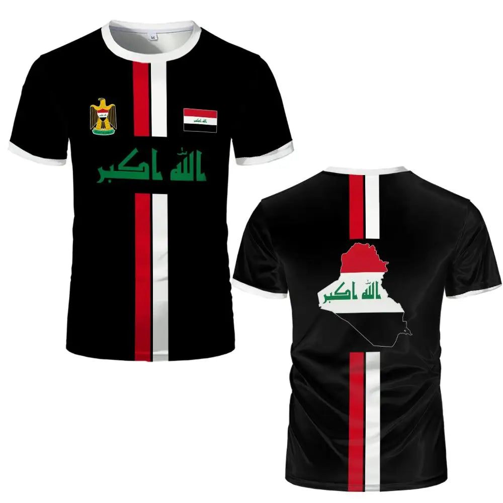 Iraq Style Printed Jerseys Men's And Women's Summer Street Short-sleeved Tee Sports Breathable Quick-drying Football T-shirts