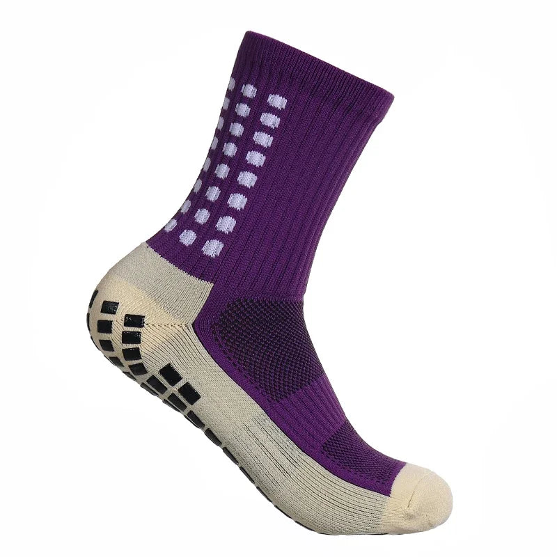 MagiMobo Grip Football Socks Glue Dispenser Men Mid Calf Socks Non Slip Running Sports Socks