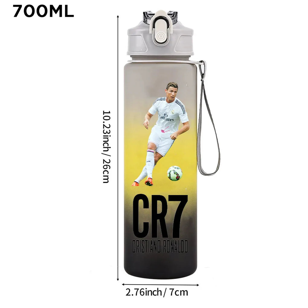 Cristiano Ronaldo Sports Water Bottle Shaker Outdoor Travel Portable Leakproof Drinkware Plastic Drink Bottle BPA Free Gym  gift