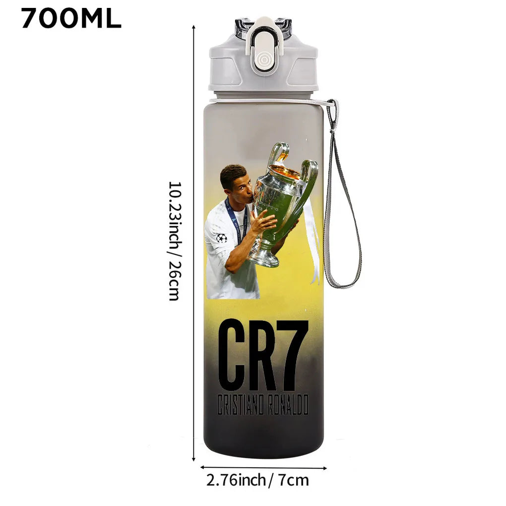 Cristiano Ronaldo Sports Water Bottle Shaker Outdoor Travel Portable Leakproof Drinkware Plastic Drink Bottle BPA Free Gym  gift