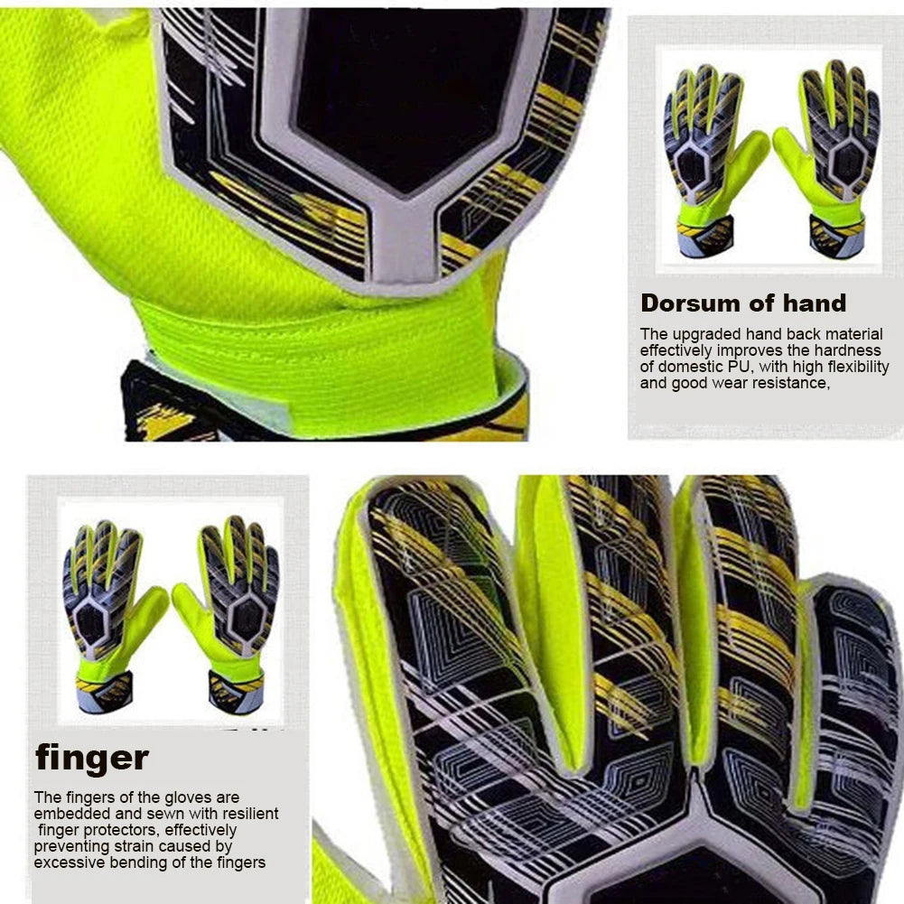 Professional Goalkeeper Gloves Men Women Adults Kid Football Soccer Goalie Gloves Non-slip Thicken Latex Glove Finger Save Guard