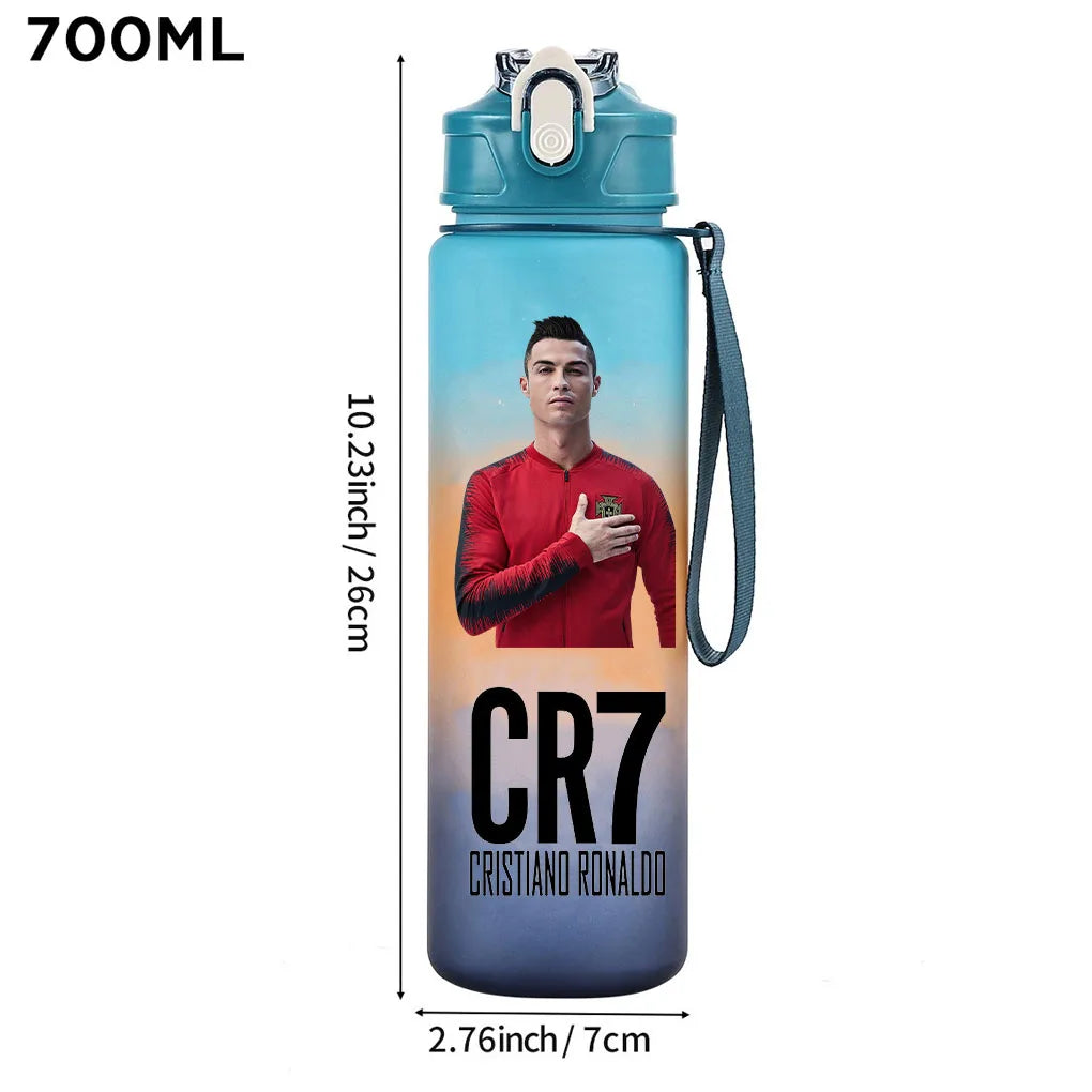 Cristiano Ronaldo Sports Water Bottle Shaker Outdoor Travel Portable Leakproof Drinkware Plastic Drink Bottle BPA Free Gym  gift