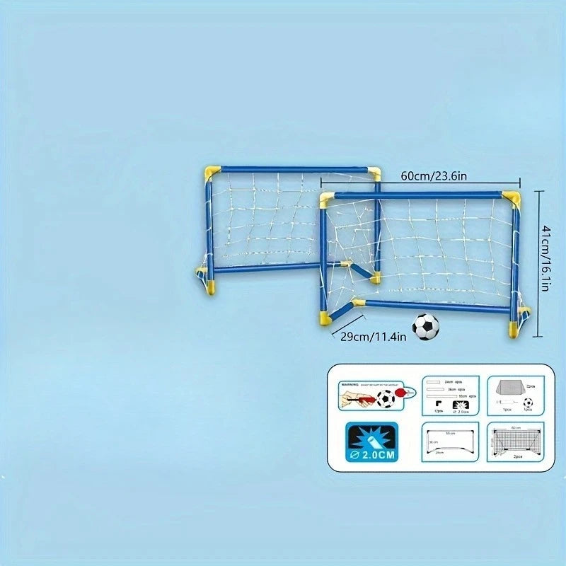 1 set Folding Soccer Goal Set PP Material Portable Indoor/Outdoor Football Net with Removable Training Equipment with Football