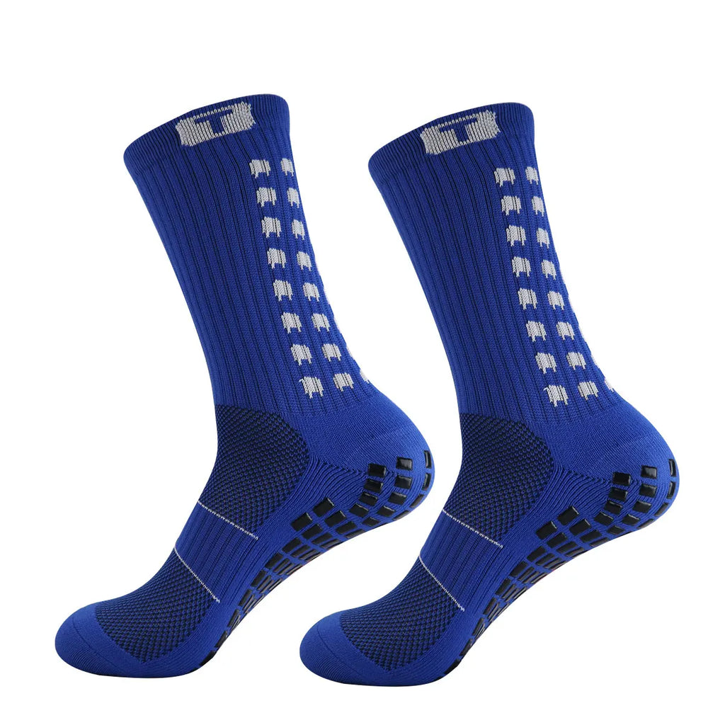 5 pairs of anti slip and shock-absorbing football socks, breathable, moisture wicking, wear-resistant, ankle protection