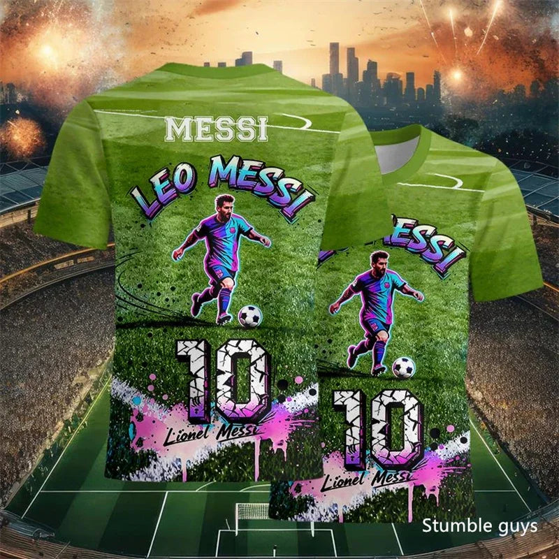 Summer Men Teen Brand Football T-Shirt Ronaldo Print Short Sleeve Jersey Tee