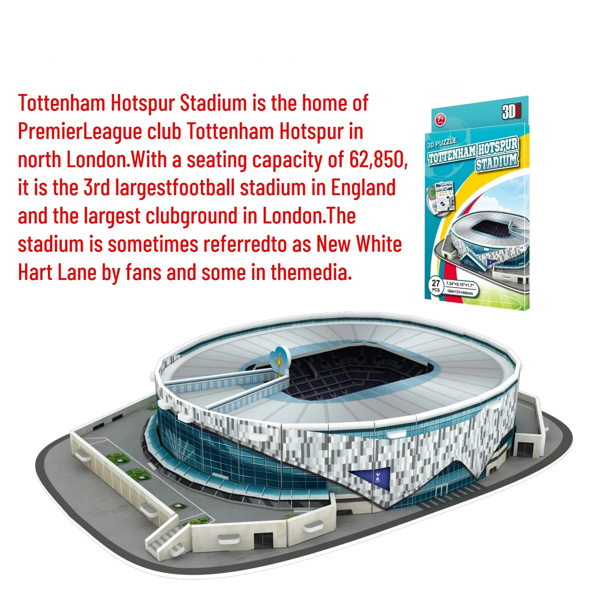 3D paper stadium puzzle model for passionate  football fans to fight with your home team