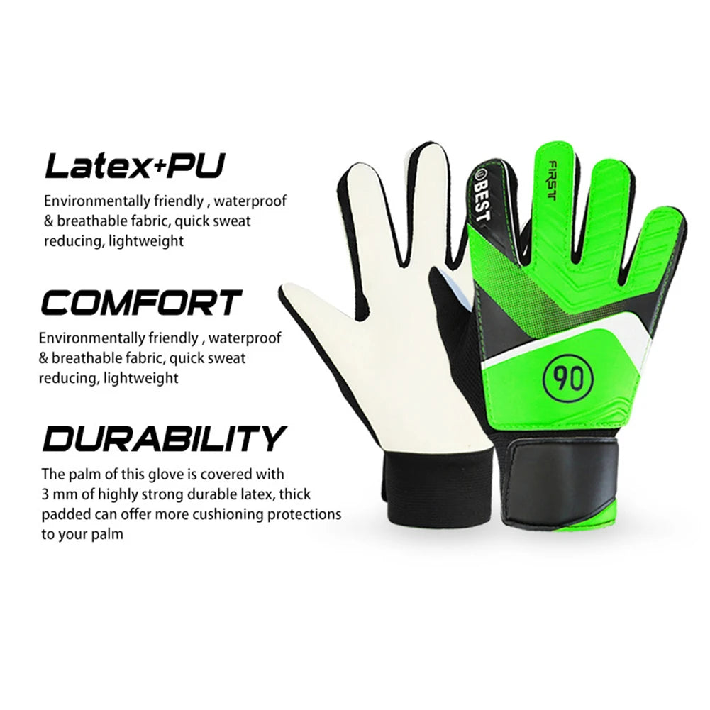 Children's Goalkeeper Gloves Anti-Collision Latex PU Goalkeeper Hand Protection Football Gloves Soccer Accessories for Kids