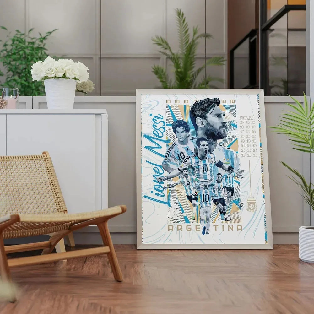 Football Star Messi Ronaldo Poster Wall Art Decoration Painting Without Frame Room Home Decor Soccer Club Fans Collection Gifts