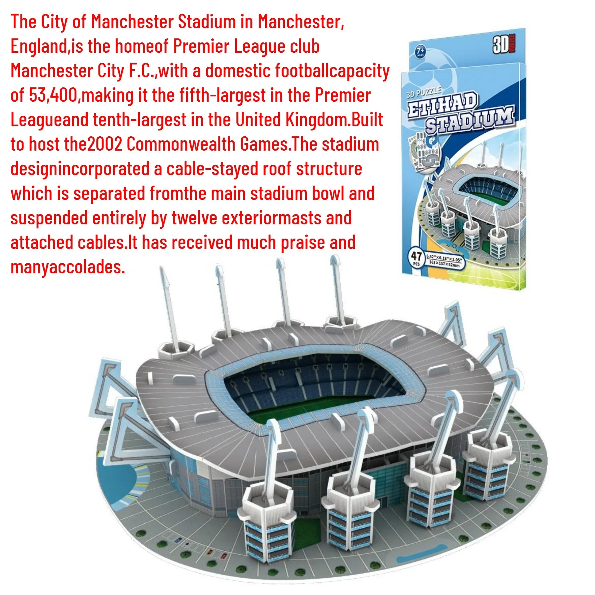 3D paper stadium puzzle model for passionate  football fans to fight with your home team