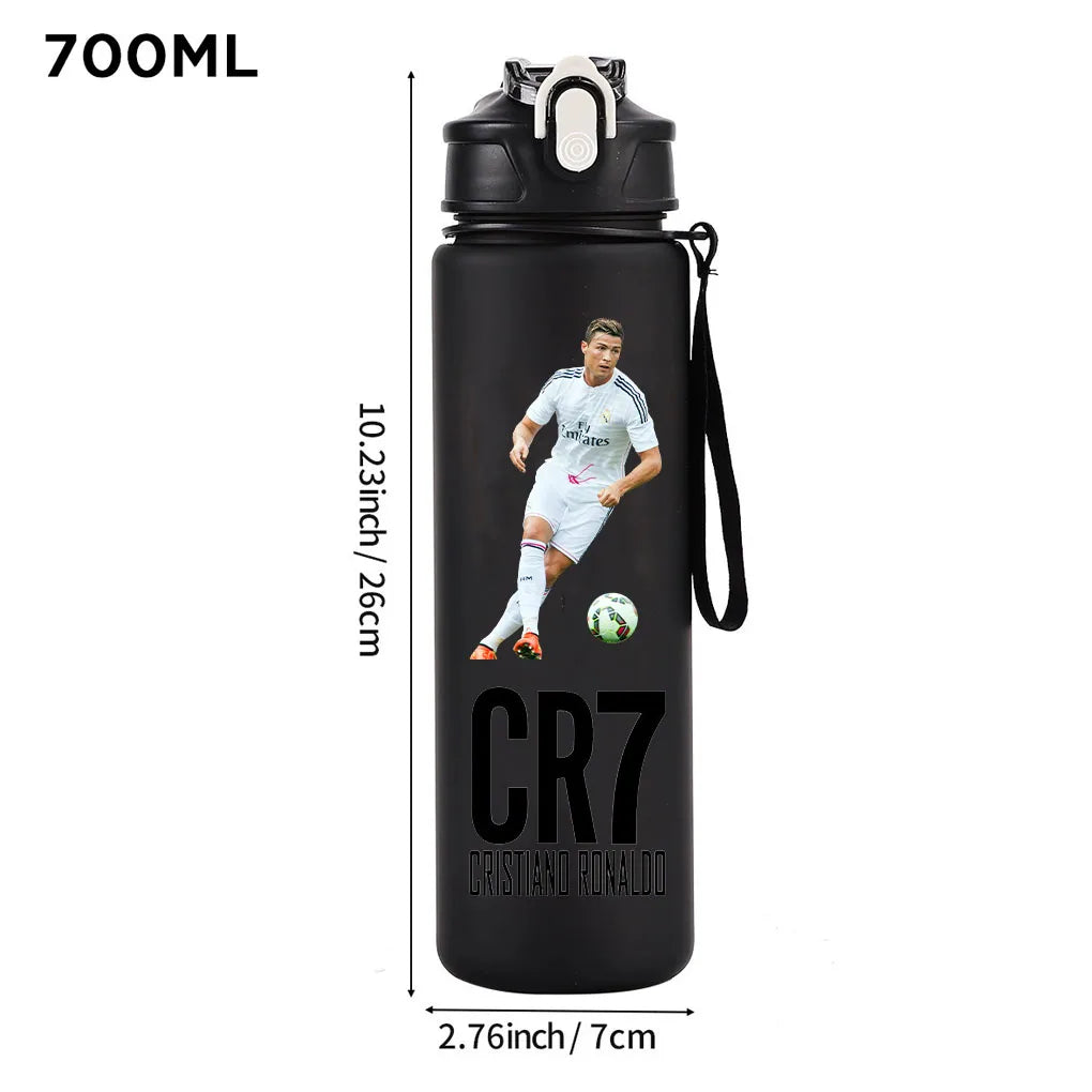 Cristiano Ronaldo Sports Water Bottle Shaker Outdoor Travel Portable Leakproof Drinkware Plastic Drink Bottle BPA Free Gym  gift