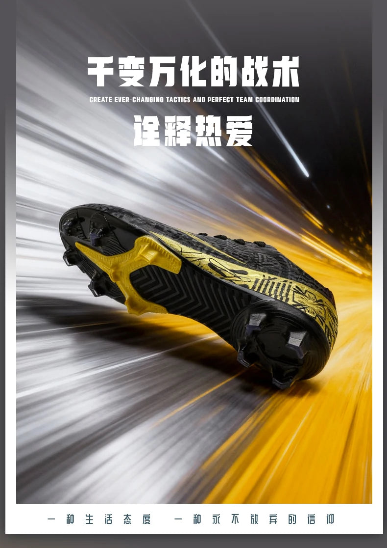Professional Men Ankle Football Boots Outdoor Grass Cleats Unisex Soccer Shoes Long Spikes FG/TF Football Shoes Chuteira Society