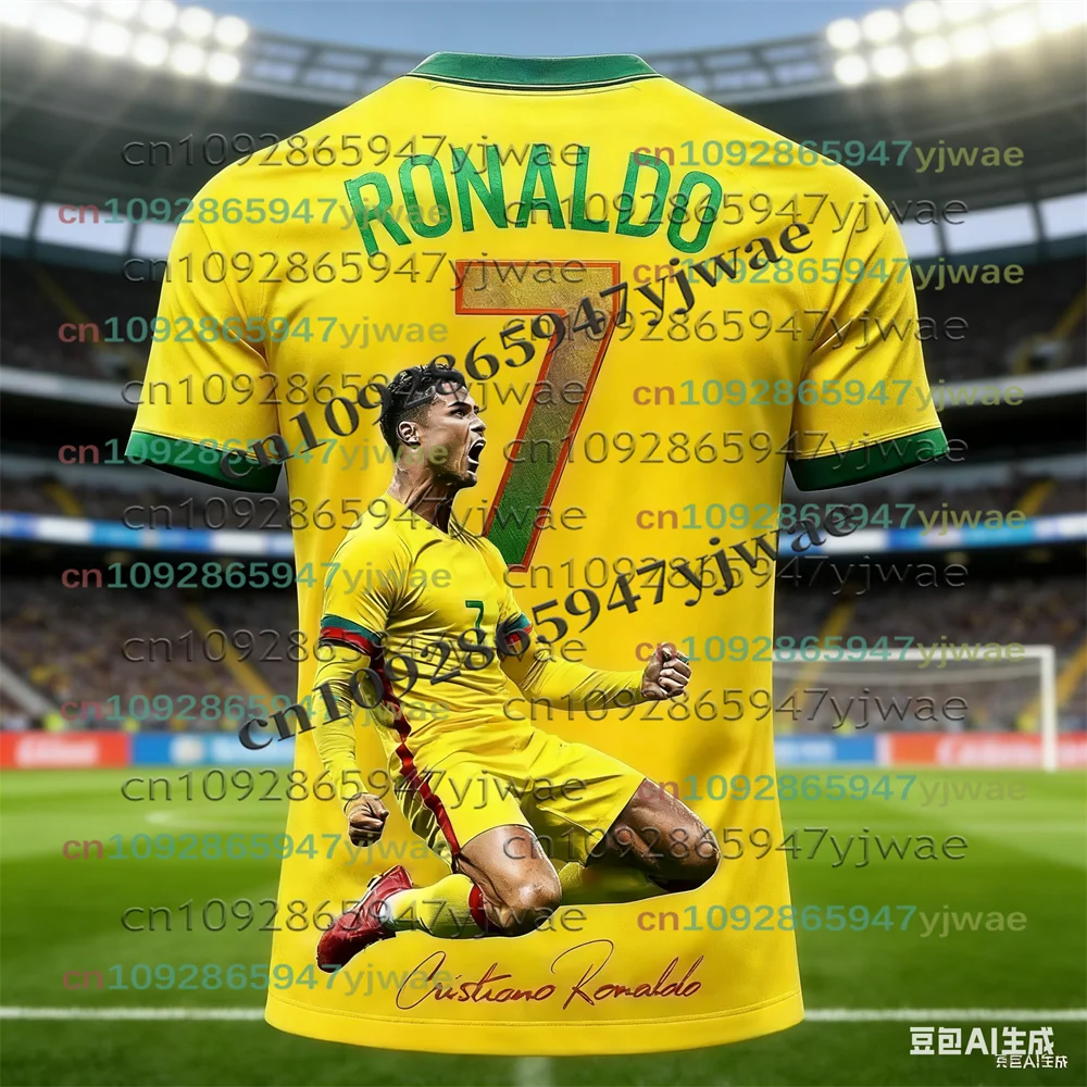 26 New Football Jersey 3D Printed NO.7 Ronaldo Boys Girls Training Women's Sports Breathable Short Sleeve Kids/Men's T-shirt Top