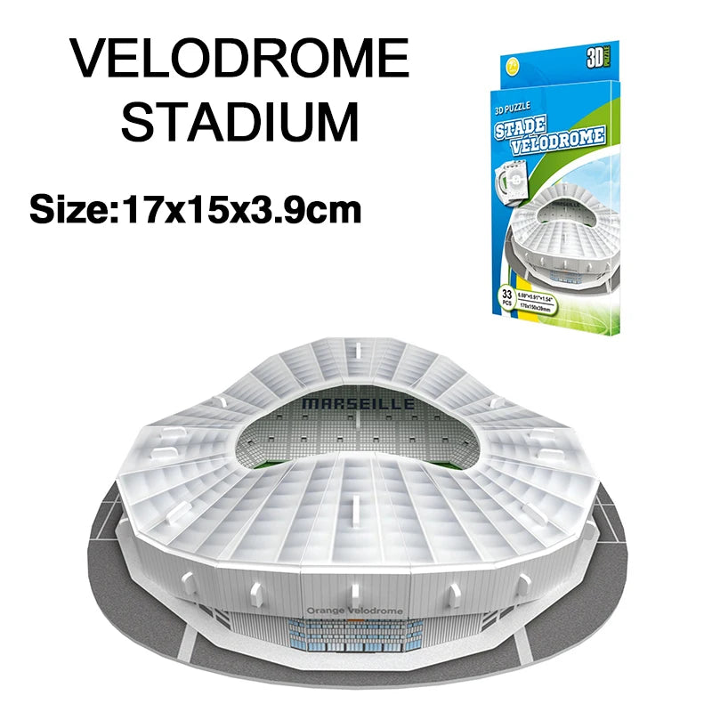 Miniature Football Field 3D DIY Model Assembly World Famous Stadiums Models Football Game Peripheral Toys Fans Toys Gifts TMZ
