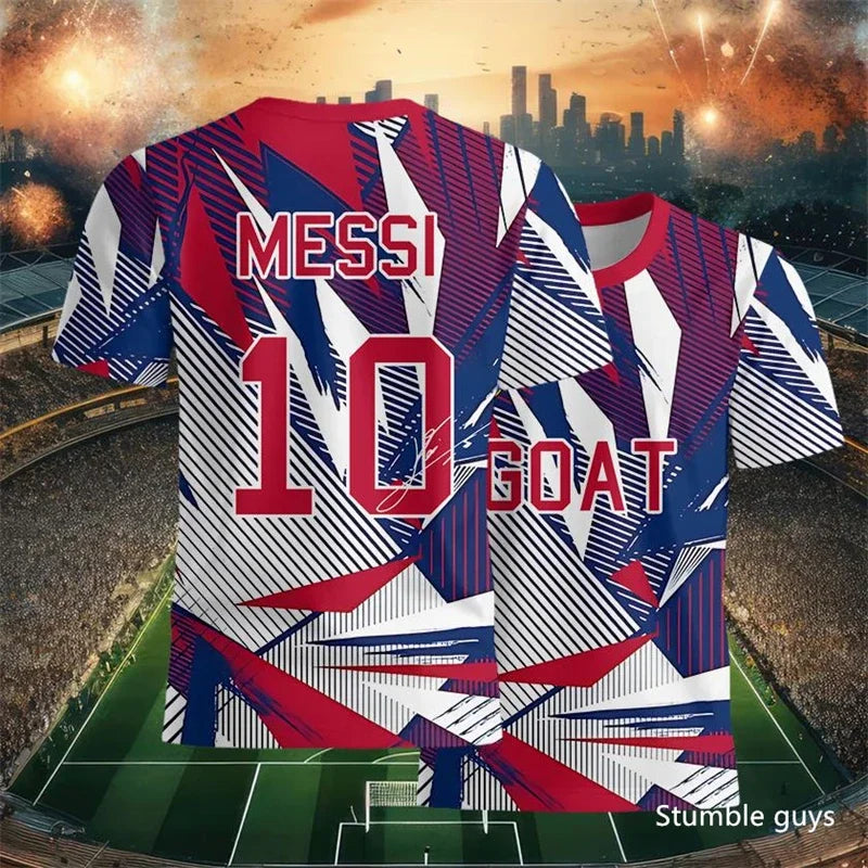 Summer Men Teen Brand Football T-Shirt Ronaldo Print Short Sleeve Jersey Tee
