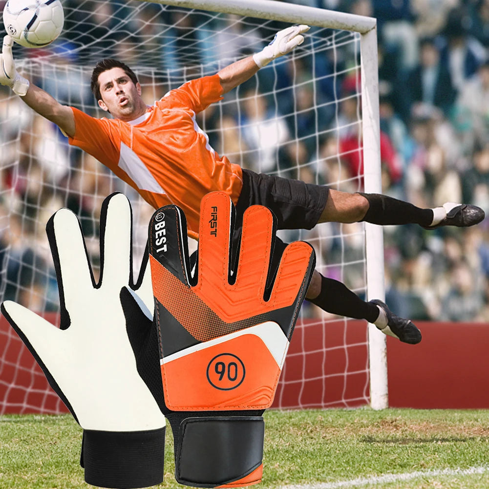 1Pair Football Goalkeeper Gloves for Kids Latex Football Goal Keeper Mitts Anti-collision Non-slip Lightweight Sporting Supplies