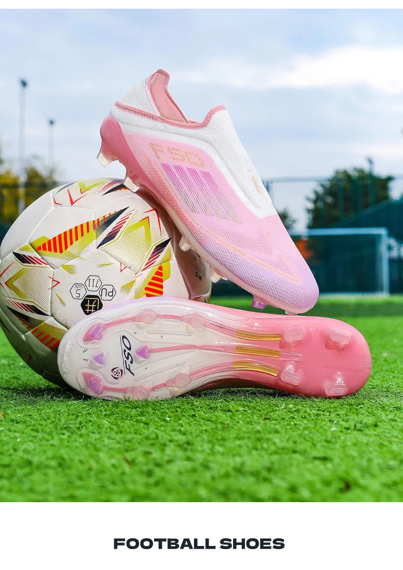 New Men Football Boots Training Soccer Shoes Match Adult Cleats Outdoor Sport Boys Breathable Non Slip Long Spikes Comfortable